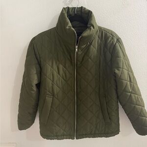 Forever 21 Olive Green Quilted Puffer Jacket